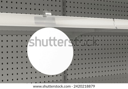 Store Shelves - Dangler, Wobbler Shelf Sign Blank Mockup Royalty-Free Stock Photo #2420218879