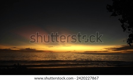 beautiful sunset picture on the beach 