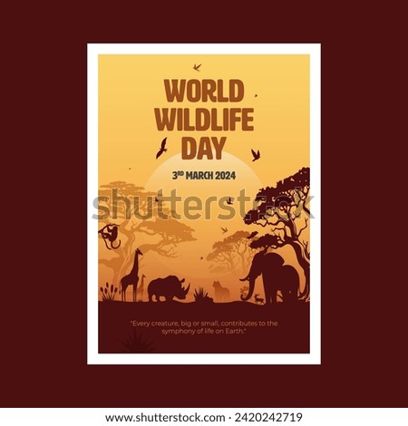 World Wildlife Day Poster Design Background Design Template Royalty-Free Stock Photo #2420242719