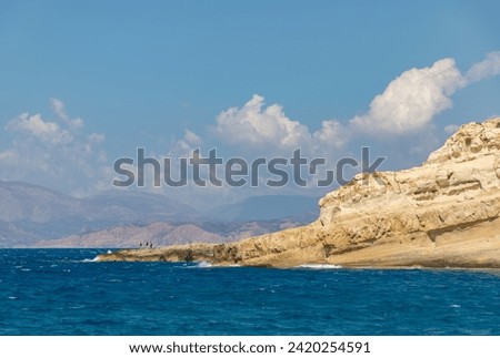 A picture of the coast on Matala Beach.