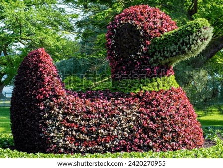 Large Duck made of Flowers Royalty-Free Stock Photo #2420270955