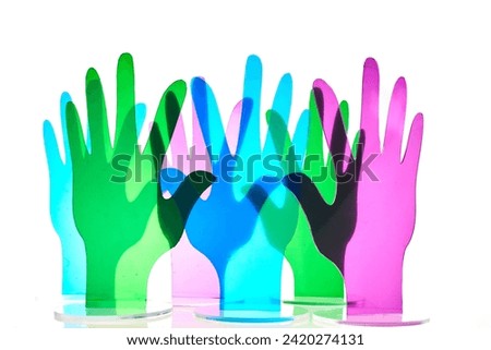Rare Disease Day Background. Colorful hands on white background Royalty-Free Stock Photo #2420274131