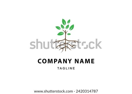 nature tree plant logo in flat vector design style