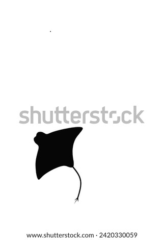 Stingray sea animal. Vector illustration Silhuoette template. For icon or sign symbol