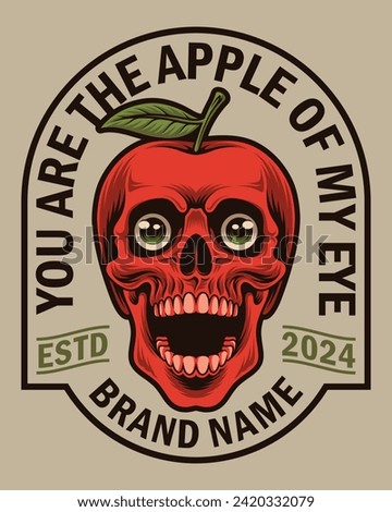 Vector illustration skull apple head