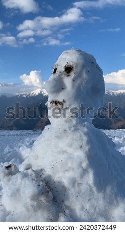 A snow man  portraying winter season