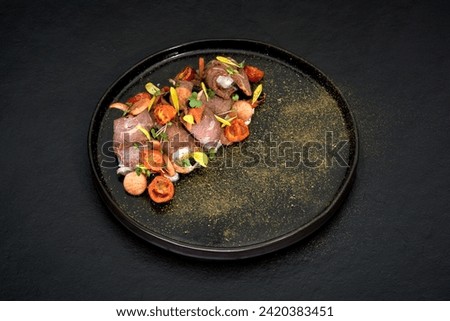 stuffed pork rolls with vegetables Royalty-Free Stock Photo #2420383451