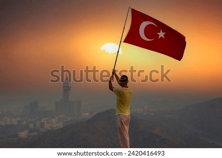 The glorious Turkish Flag waving in the wind