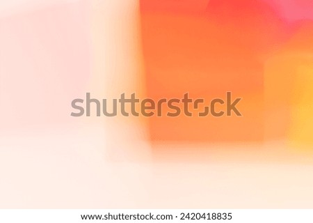 Beautiful artsy abstract modern art minimalist background with flowing yellows oranges and pinks blending softly. Photograph of colored light on white. Copy space great background.