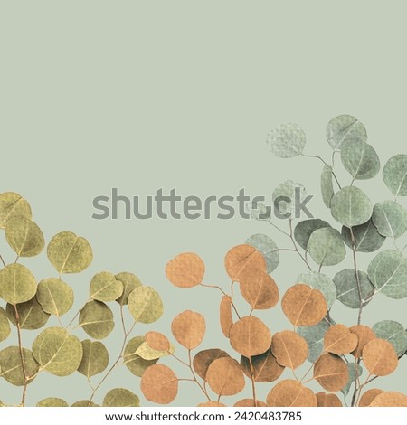 Light green background with colorful leaves