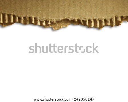 Corrugated cardboard isolated on white as a background