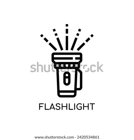 Flashlight Line Icon stock illustration.
