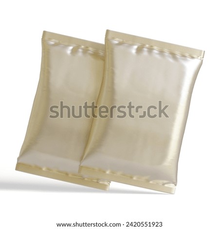 Blank foil packing or aluminium packaging, rendering 3D illustration