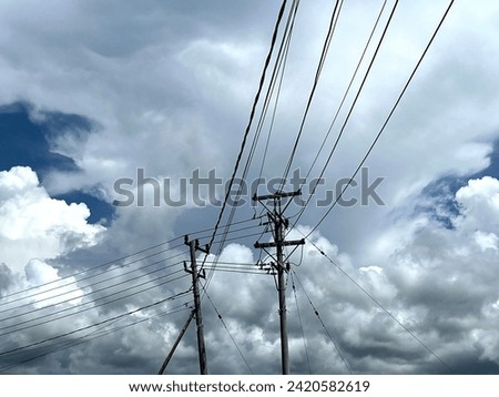 electric pole with abstract cable pattern