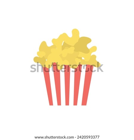 Junk Food Icon. Vector illustration can be used for watching movie, takeaway food, snack. Pop corn, bucket, box. Cinema concept.