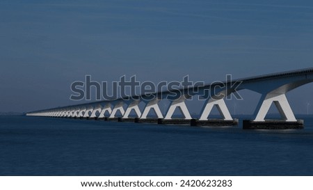 Zeeland bridge of Zeelandbrug at Netherlands near Zierikzee during a nice winterday.