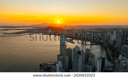 Panama City, financial center, skyscrapers, economic center, development, dusk, panama canal, old town Royalty-Free Stock Photo #2420653323