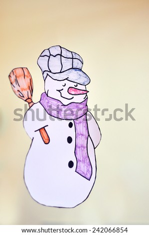 Hand made paper snowman