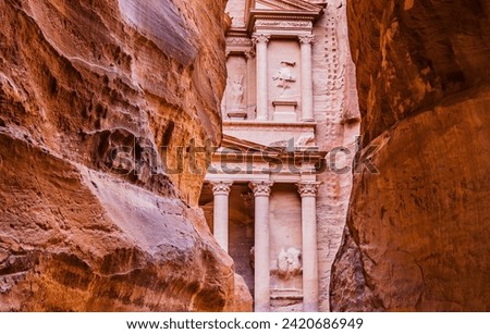 Al Khazneh - the treasury, ancient city of Petra, Jordan, brown concrete building, nature, landscape, desert, sand, Petra Royalty-Free Stock Photo #2420686949