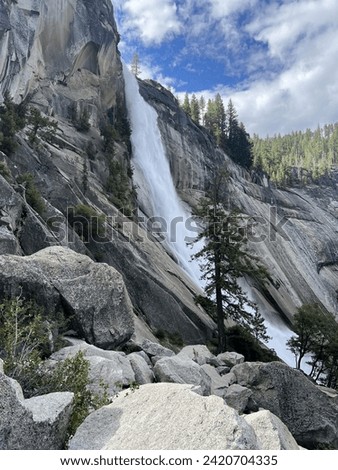 Nevada Falls on the trail to Half Dome in Yosemite National Park Royalty-Free Stock Photo #2420704335