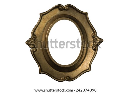 Golden Baroque Frame Background Isolated Stock Photo