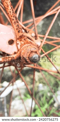photo of bicycle spokes rusting due to exposure to water and heat 