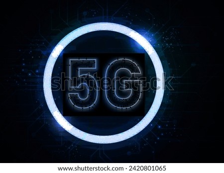 The concept conveys the communication technology of the 5th generation or 5G.