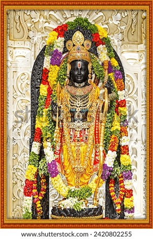 Shri Ram Mandir Murti Full HD Print Royalty-Free Stock Photo #2420802255