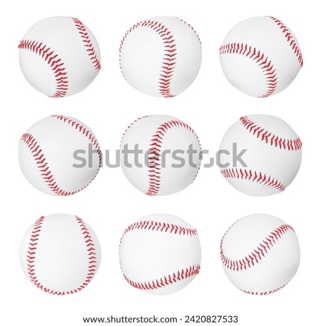 Baseball ball isolated on white, different sides