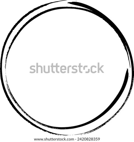 Circle frame icon, grunge element border background shape template for decorative doodle for design illustration

