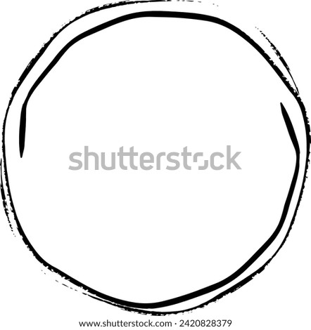 Circle frame icon, grunge element border background shape template for decorative doodle for design illustration
