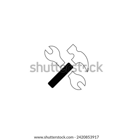Construction Icons Set on White Background. Spanner logo design element . Build and construction icon element. Vector illustration. build icon vector. Tools vector wrench icon. 