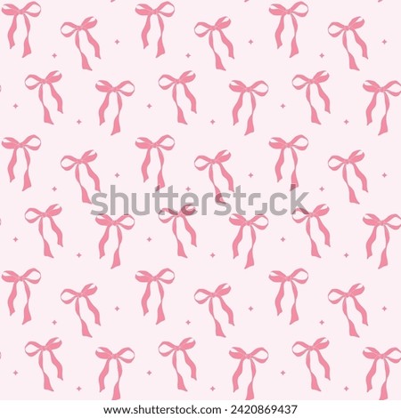 cute coquette aesthetic pattern seamless pink ribbon bow isolated on pink background	
 Royalty-Free Stock Photo #2420869437