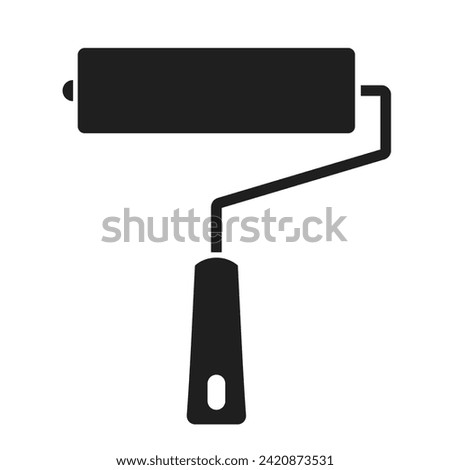 Paint roller vector icon isolated on white background, construction equipment clip art