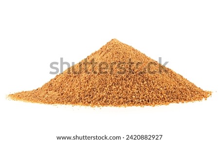 Pile of coconut palm sugar isolated on a white background. Coco sap sugar or coconut blossom. Royalty-Free Stock Photo #2420882927