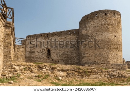 Defence tower of Bilhorod-Dnistrovskyi fortress or Akkerman fortress (also known as Kokot) is a historical and architectural monument of the 13th-14th centuries. Bilhorod-Dnistrovskyi. Ukraine