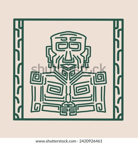 Abstract human sketch, tribal style illustration