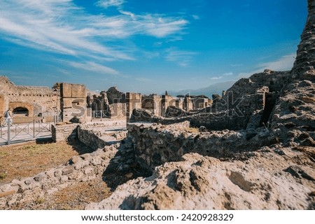 Pompeii, Italy. View Of Pompeii Archaeological Park In Sunny Day. Royalty-Free Stock Photo #2420928329