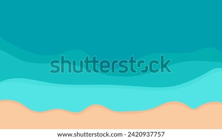 ocean and cloud nature background. Beach, sand, sea shore with blue waves. 