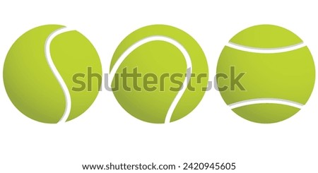 Set of tennis ball icons from different angles