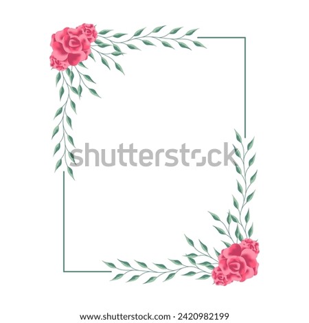 Square frame flower wedding invitation