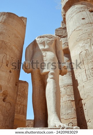 the Temple of Ramses III at Medinet Habu doesn’t get as much airtime as Karnak Temple and Luxor Temple, it’s most definitely worth seeing. While smaller, this temple has some of the most vividly color Royalty-Free Stock Photo #2420983029