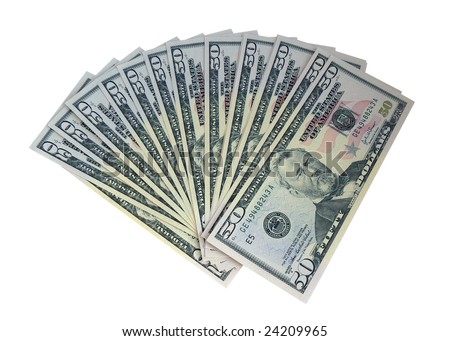 US dollars. Isolated on white background