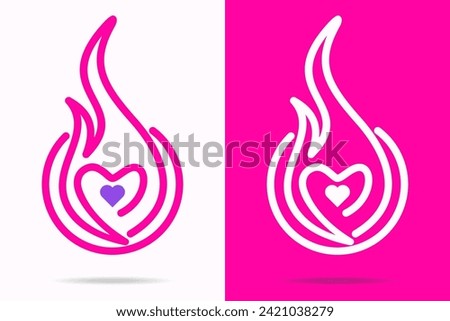 Pink magenta love logo, a hand drawn symbol of heart, expressing love