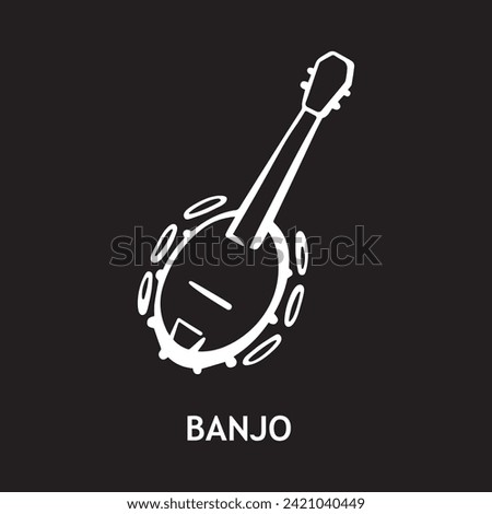 vector icon for banjo, musical instruments
