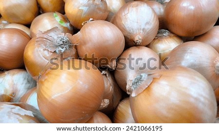 The picture of onions arranged in a basket looks beautiful.
