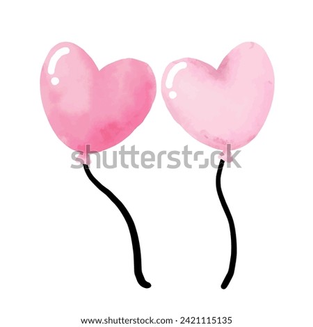 Two heart shaped balloons for Valentine’s Day.