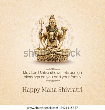 Hindu festival celebrated of Lord Shiva, happy maha shivratri Royalty-Free Stock Photo #2421115837