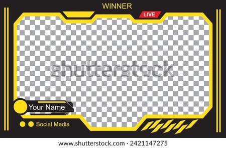 HUD elements set overlay stream transparent background, cinema, film, video conferencing, 16:9 rasio Yellow and black