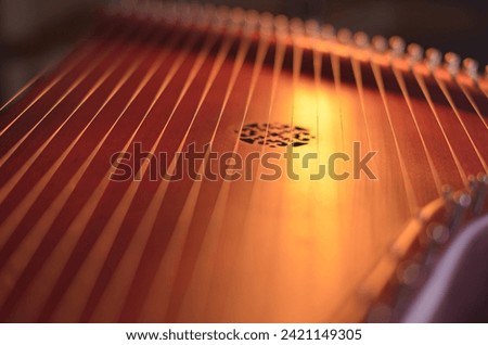 Gusli (national slavic harp), slavic psaltery Royalty-Free Stock Photo #2421149305